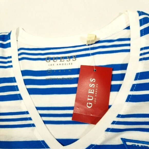 Guess Women's V-neck‎ Top Short Sleeve Logo Tee New - Picture 4 of 6
